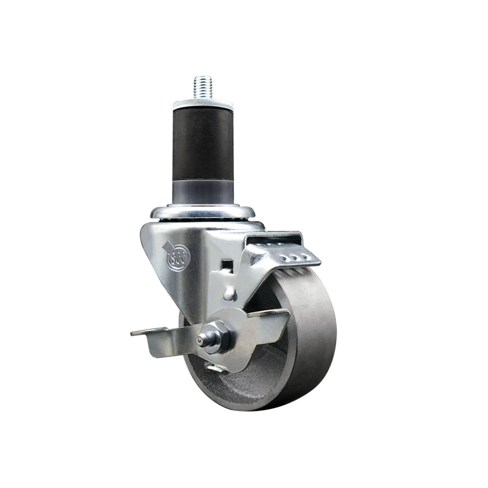 Semi Steel Swivel Caster - Silver - 3 x 1.5 in. - Top Locking Brake