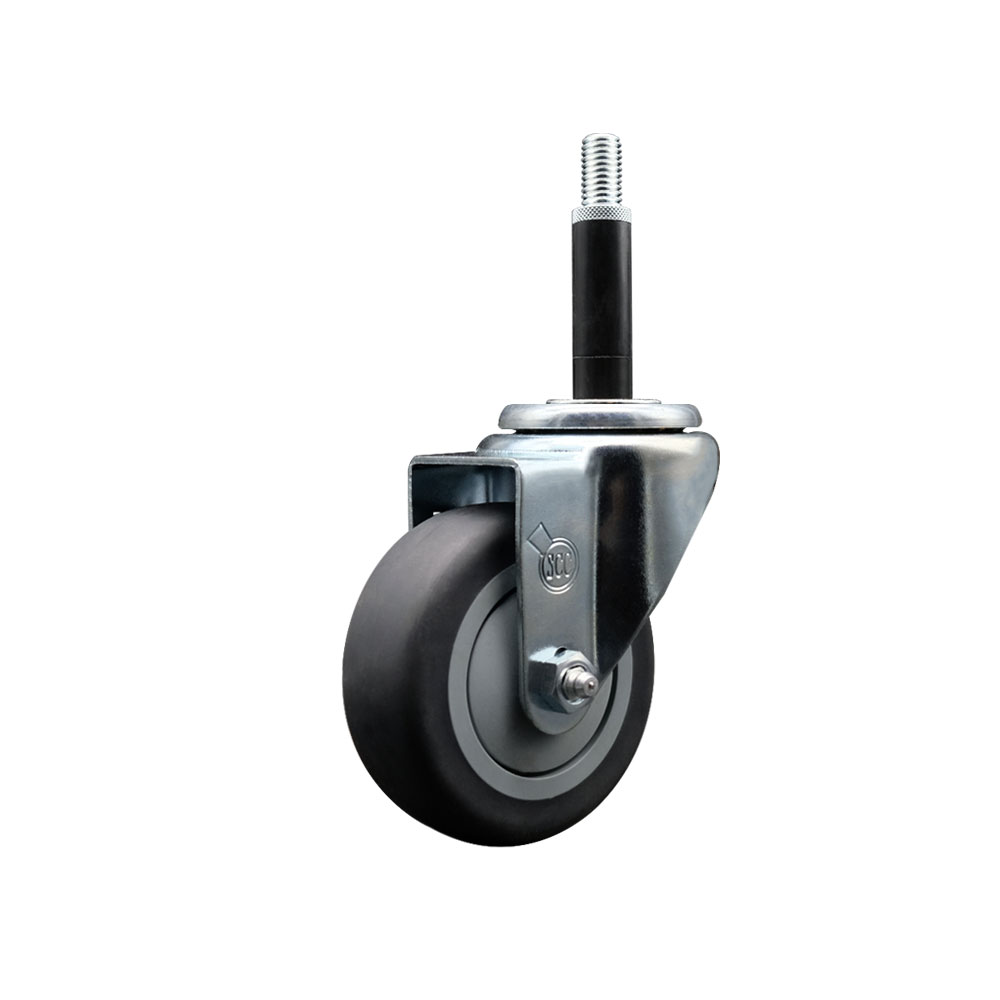 SCC-EX20S3514-TPRB-34 Thermoplastic Rubber Swivel Expanding Stem Swivel Caster with 3.5 in. Gray Wheel & 0.75 in. Stem
