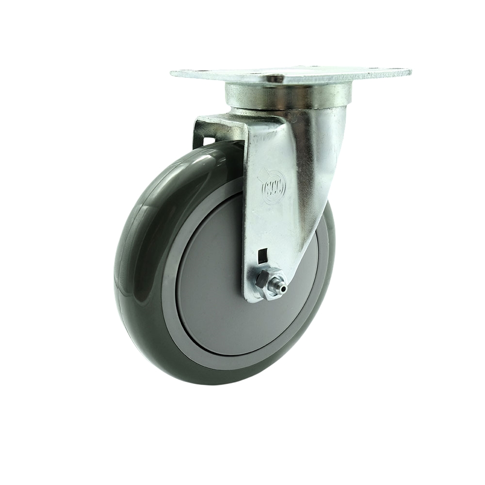 SCC-20S514-PPUB-TPU1 Universal Kitchen Caster 5 x 1.25 in. Polyurethane Gray Wheel Swivel Caster - Non Marking