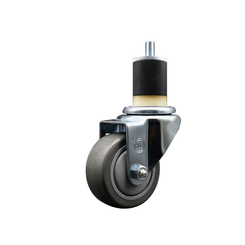 SCC-EX20S314-PPUB-178 Polyurethane Expanding Stem Swivel Caster with 3 in. Gray Wheel & 1.87 in. Stem