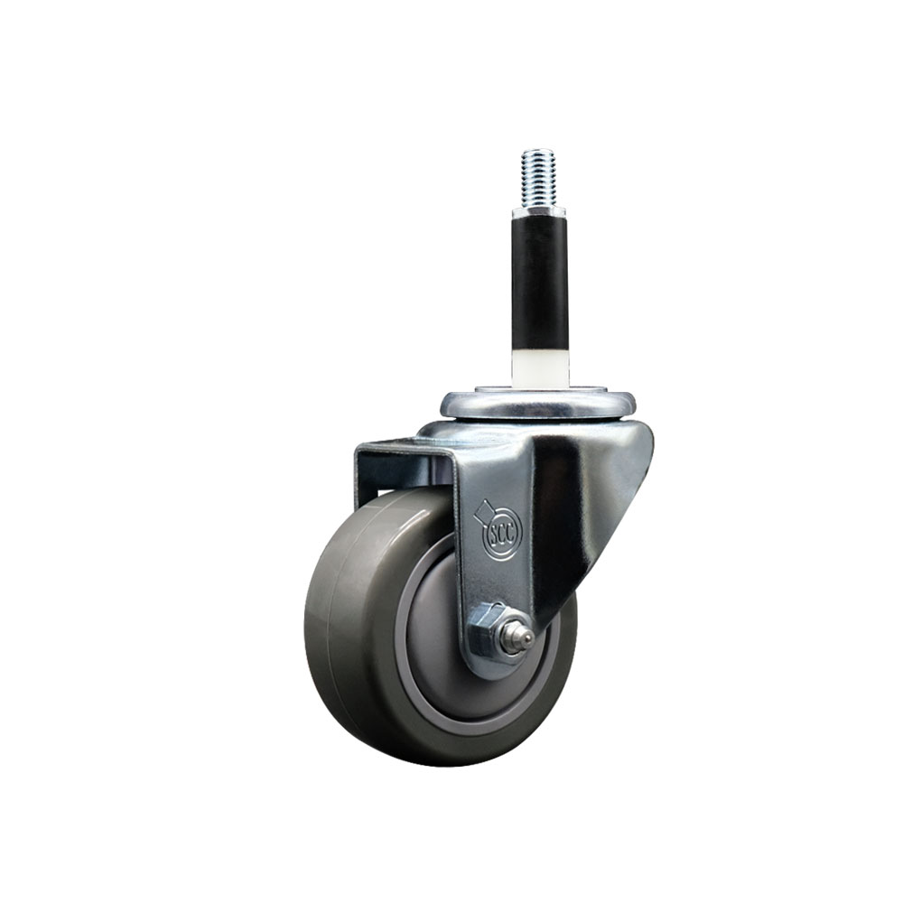 SCC-EX20S314-PPUB-78 Polyurethane Expanding Stem Swivel Caster with 3 in. Gray Wheel & 0.87 in. Stem