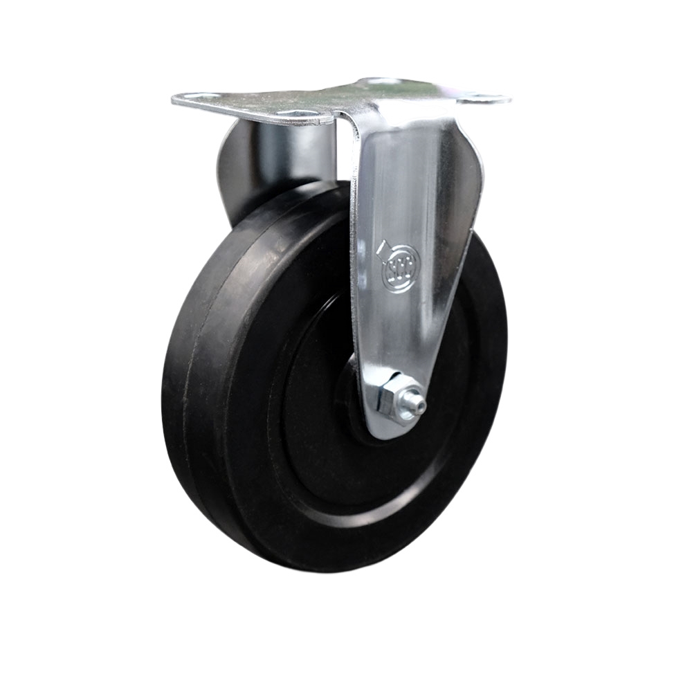 Rigid Caster - Soft Rubber Wheel - 5 in. Diameter - 275 lbs Capacity