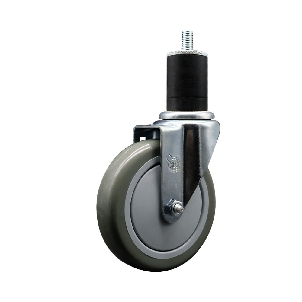 SCC-EX20S514-PPUB-134 Polyurethane Expanding Stem Swivel Caster with 5 in. Gray Wheel & 1.75 in. Stem