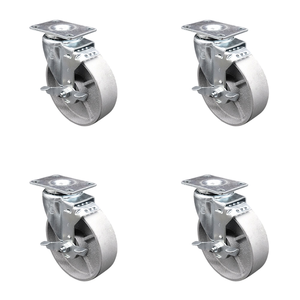 Swivel Casters - Black - 5 in. Wheels - Set of 4 - Heavy Duty