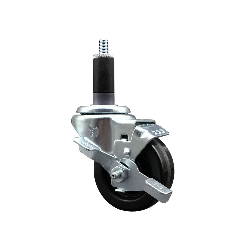 Phenolic Swivel Caster - Black - 3 x 1.25 in. - Top Locking Brake