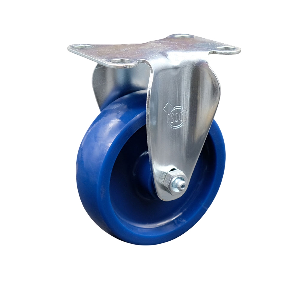 SCC-20R414-SPUS-TP2 Rigid Caster with 4 in. Solid Polyurethane Wheel - 3.13 x 4.13 in. Overall Top Plate