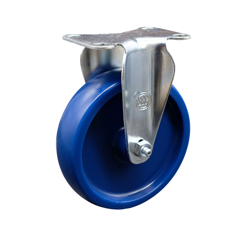 SCC-20R514-SPUS-TP3 Rigid Caster with 5 in. Solid Polyurethane Wheel - 4 x 4.5 in. Overall Top Plate