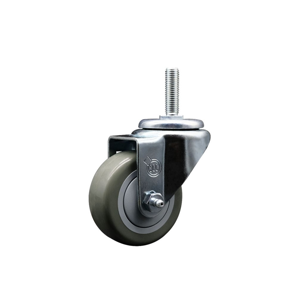 SCC-TS20S314-PPUB-58212 Polyurethane Swivel Threaded Stem Caster with 3 x 1.25 in. gray Wheel & 0.63 in. Stem
