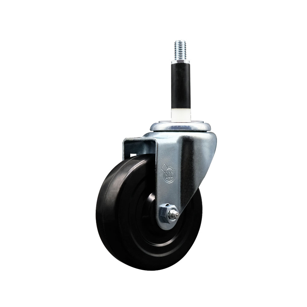 Stainless Steel Swivel Caster - Black - 4 in. Wheel - 200 lbs Capacity