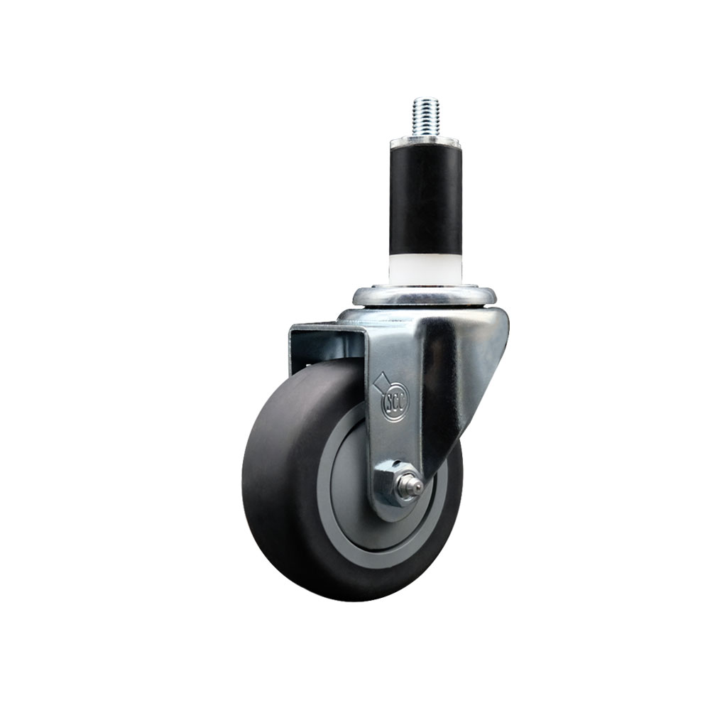 SCC-EX20S3514-TPRB-138 Thermoplastic Rubber Swivel Expanding Stem Swivel Caster with 3.5 in. Gray Wheel & 1.38 in. Stem