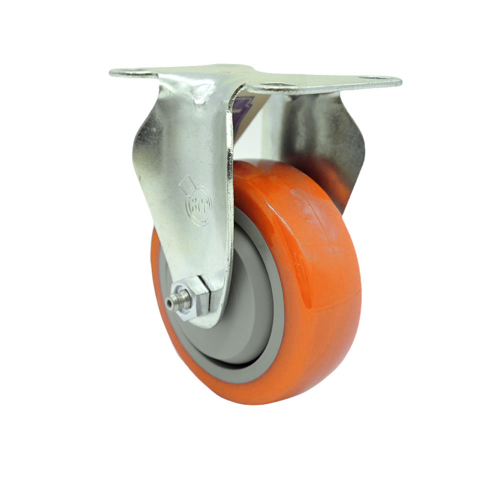 SCC-20R3514-PPUB-ORG Polyurethane Top Plate Rigid Caster with 3.5 in. Orange Wheel