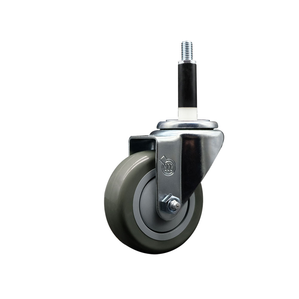 SCC-EX20S3514-PPUB-78 Polyurethane Expanding Stem Swivel Caster with 3.5 in. Gray Wheel & 0.87 in. Stem