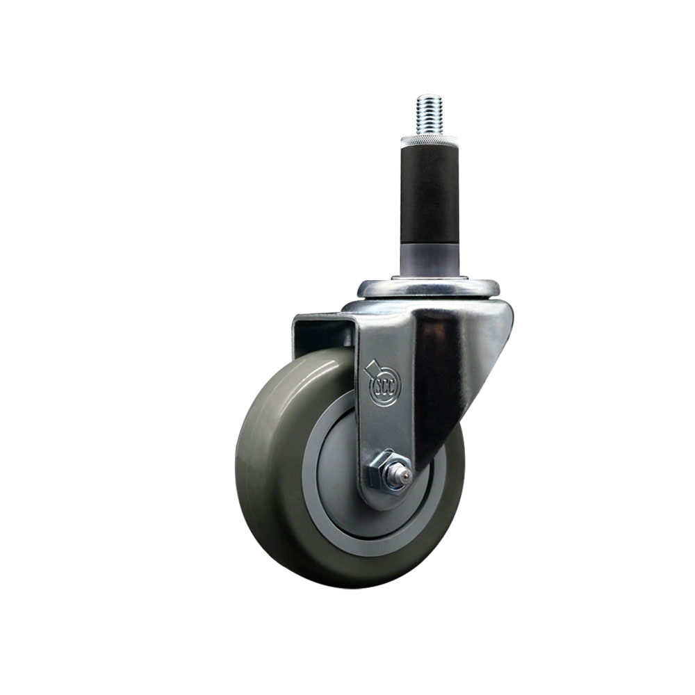 SCC-EX20S3514-PPUB-118 Polyurethane Expanding Stem Swivel Caster with 3.5 in. Gray Wheel & 1.13 in. Stem