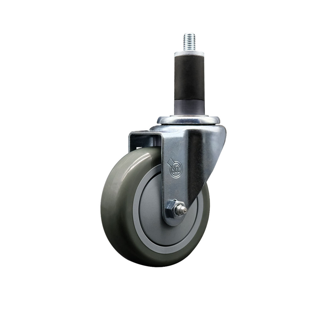 SCC-EX20S414-PPUB-114 Polyurethane Expanding Stem Swivel Caster with 4 in. Gray Wheel & 1.25 in. Stem