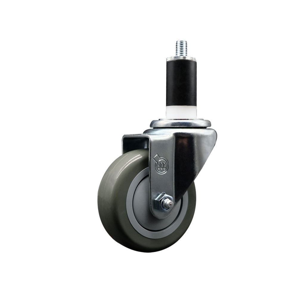 SCC-EX20S3514-PPUB-138 Polyurethane Expanding Stem Swivel Caster with 3.5 in. Gray Wheel & 1.38 in. Stem