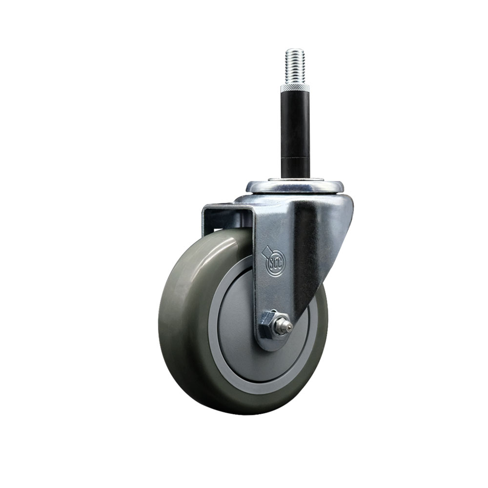 SCC-EX20S414-PPUB-34 Polyurethane Expanding Stem Swivel Caster with 4 in. Gray Wheel & 0.75 in. Stem