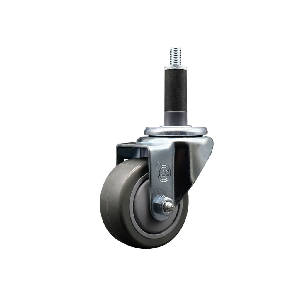 SCC-EX20S314-PPUB-1 Polyurethane Expanding Stem Swivel Caster with 3 in. Gray Wheel & 1 in. Stem
