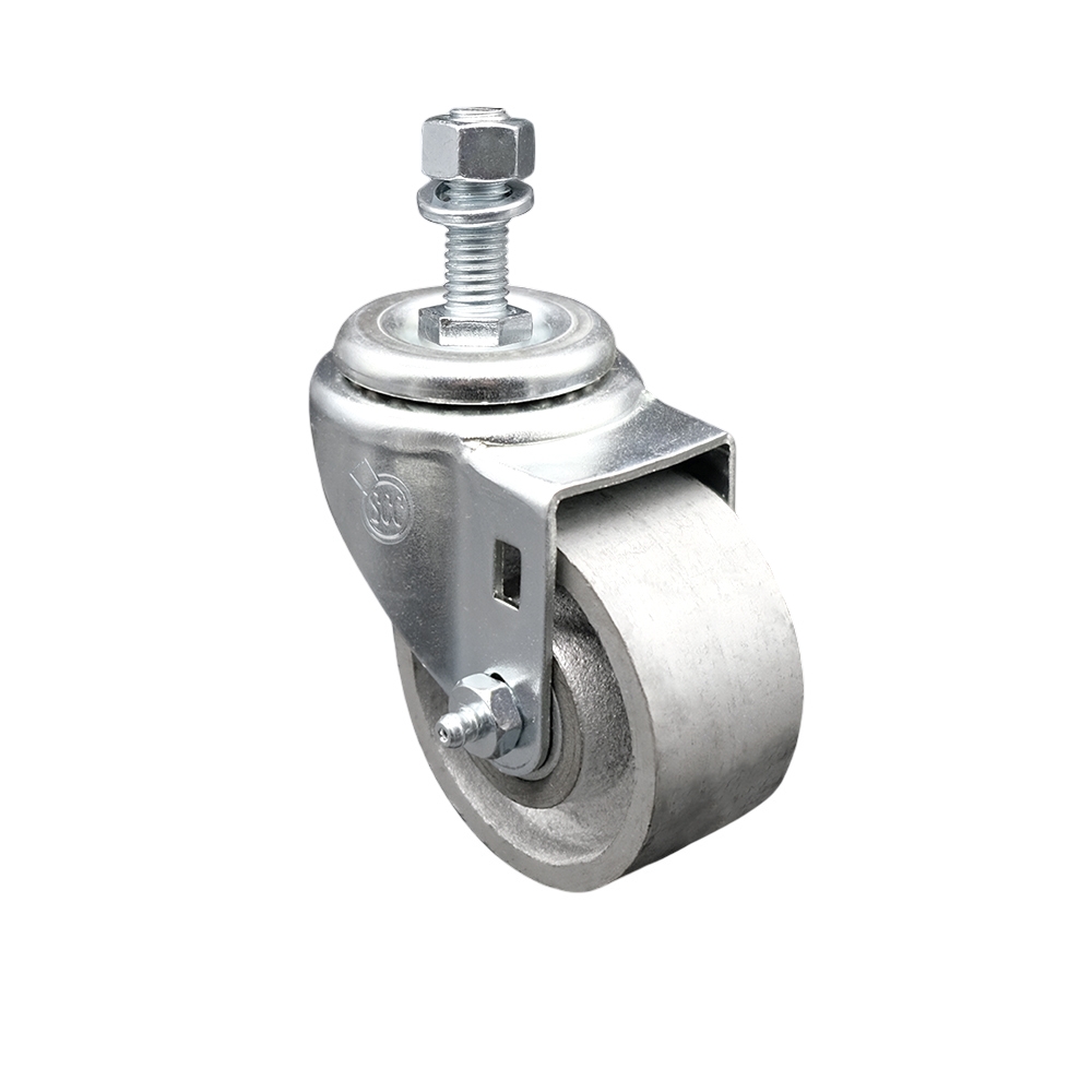 Semi Steel Swivel Caster - Silver - 3 x 1.25 in. Wheel - 300 lbs Capacity