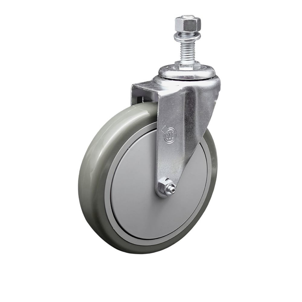 SCC-TS20S614-PPUB-121315 Polyurethane Swivel Threaded Stem Caster with 6 x 1.25 in. Gray Wheel & 0.5 in. Stem