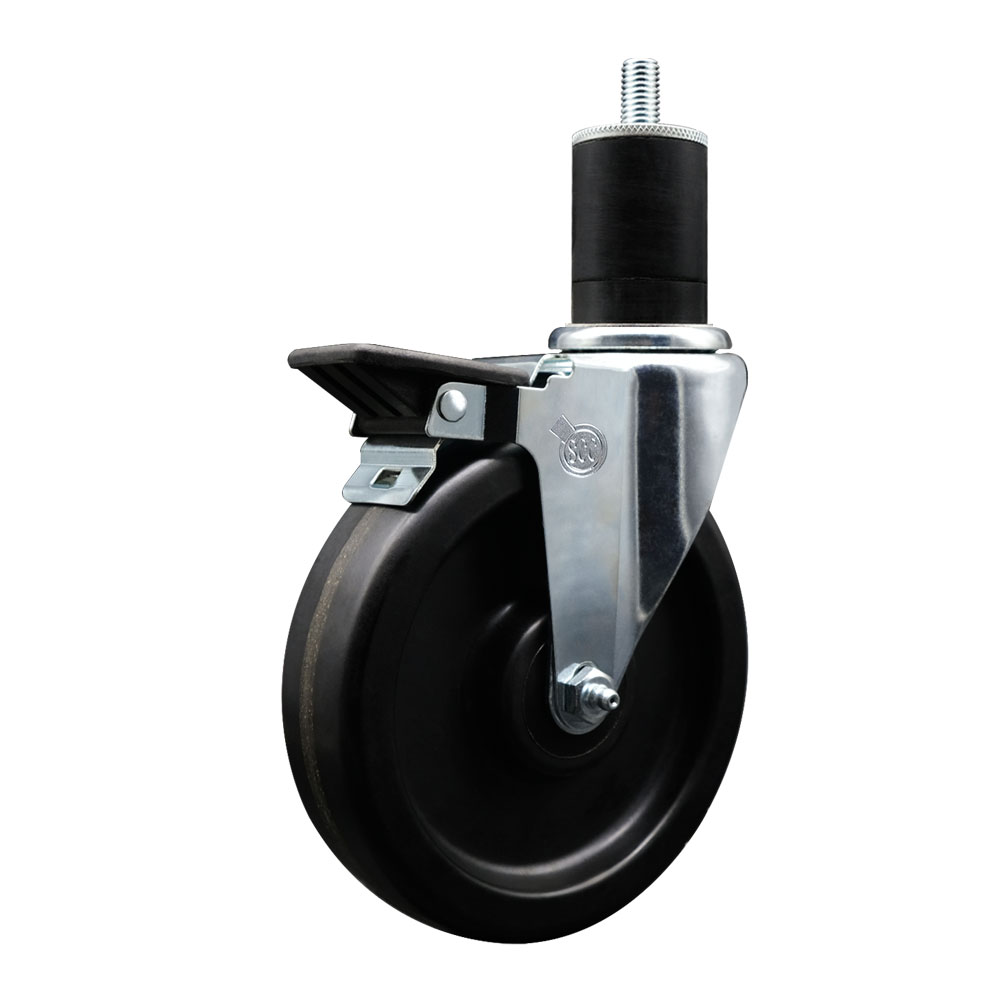 Phenolic Swivel Caster - Black - 6 in. Wheel - Posi Lock Brake