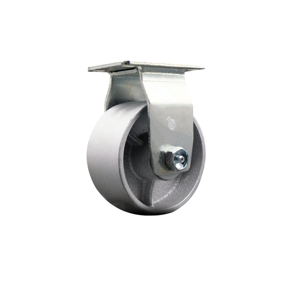 SCC-20R420-SSB Rigid Top Plate Caster, Silver - 4 in. by 2 in. Semi Steel Cast Iron Wheel Ball Bearing