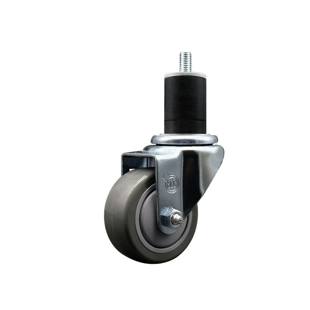 SCC-EX20S314-PPUB-134 Polyurethane Expanding Stem Swivel Caster with 3 in. Gray Wheel & 1.75 in. Stem