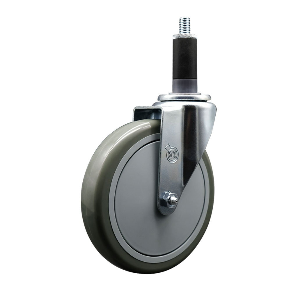 SCC-EX20S614-PPUB-118 Polyurethane Expanding Stem Swivel Caster with 6 in. Gray Wheel & 1.13 in. Stem