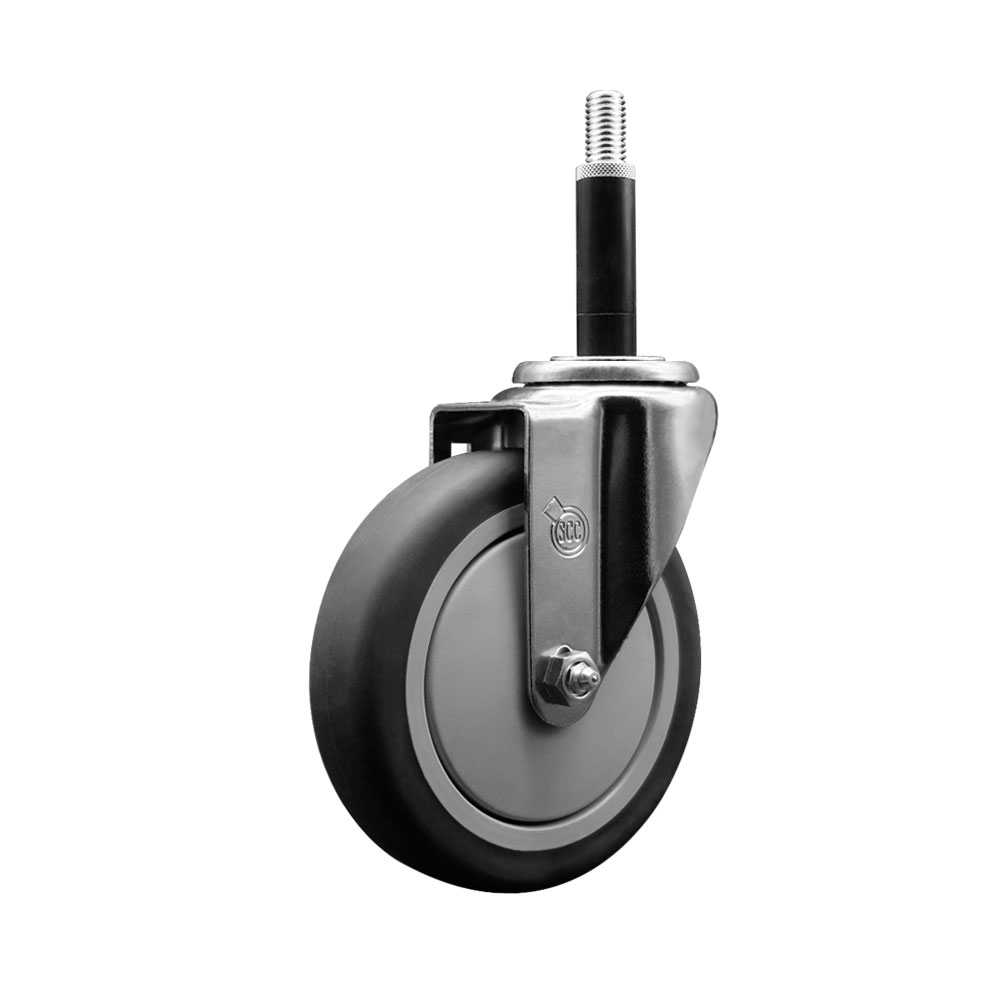 SCC-EX20S514-TPRB-34 Thermoplastic Rubber Swivel Expanding Stem Swivel Caster with 5 in. Gray Wheel & 0.75 in. Stem