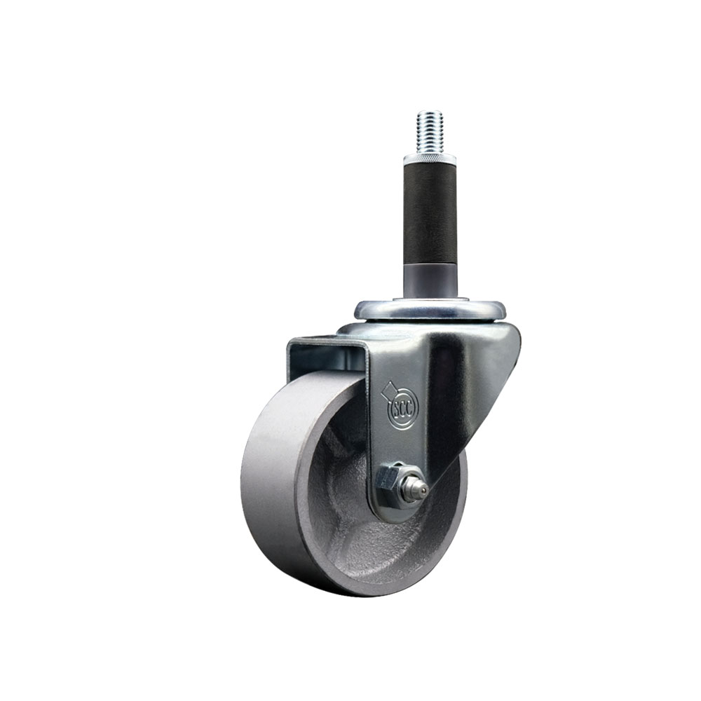SCC-EX20S314-SSS-1 Semi Steel Cast Iron Swivel Expanding Stem Swivel Caster with 3 in. Silver Wheel & 1 in. Stem