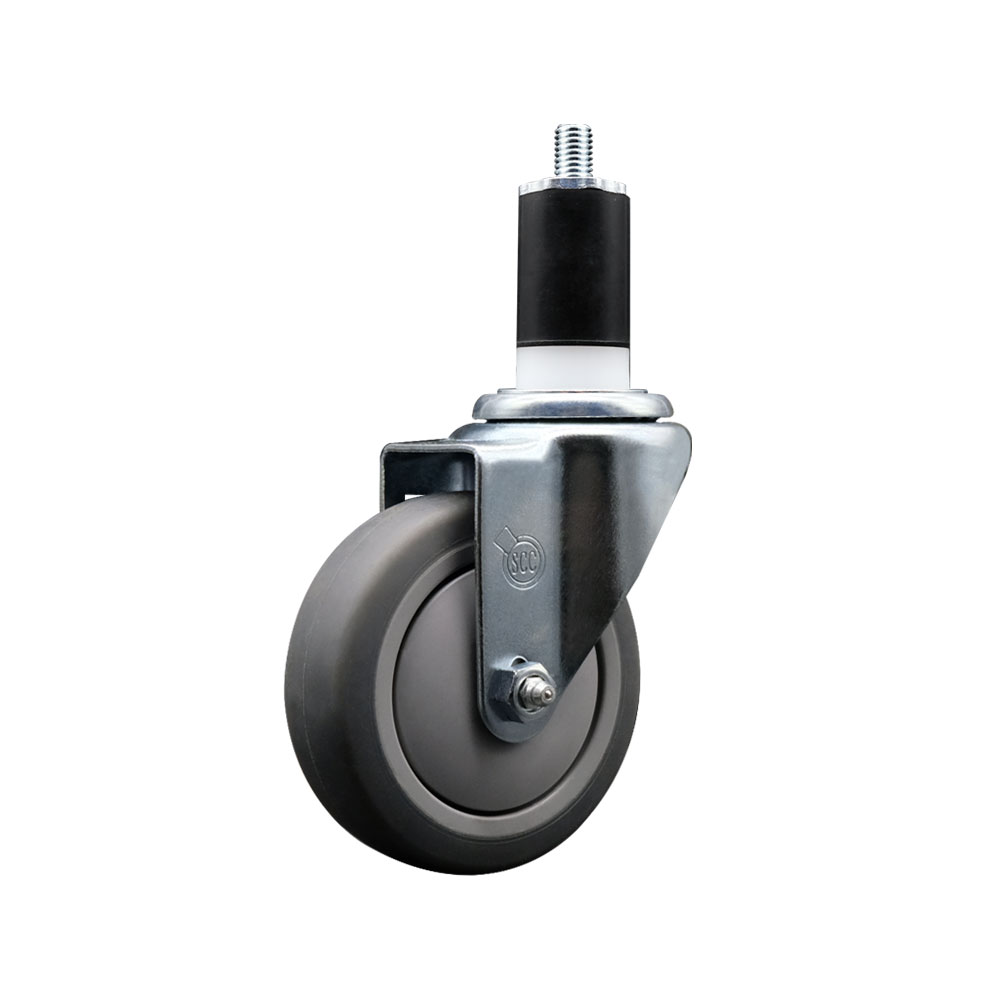 SCC-EX20S414-TPRB-112 Thermoplastic Rubber Swivel Expanding Stem Swivel Caster with 4 in. Gray Wheel & 1.5 in. Stem