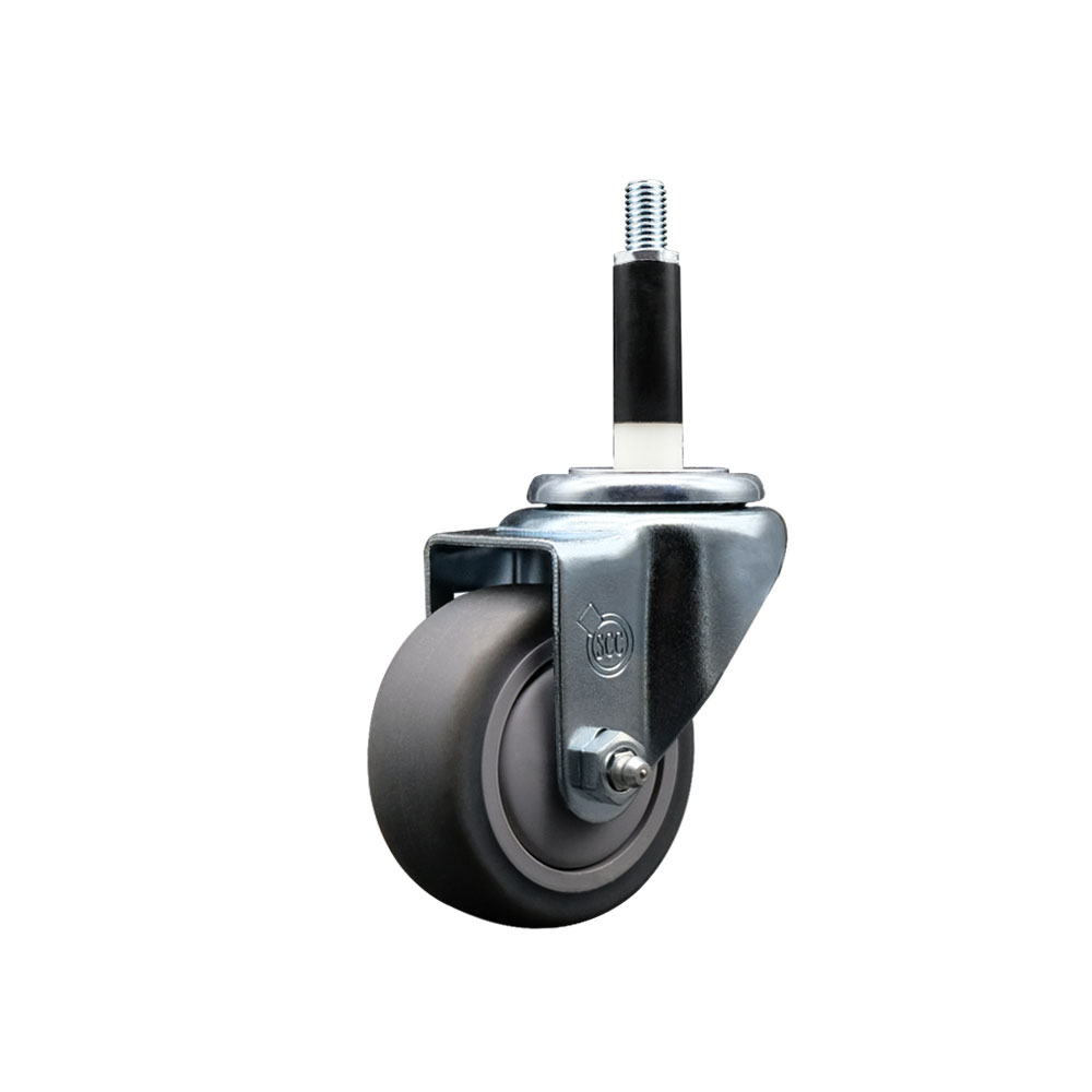 SCC-EX20S314-TPRB-78 Thermoplastic Rubber Swivel Expanding Stem Swivel Caster with 3 in. Gray Wheel & 0.87 in. Stem