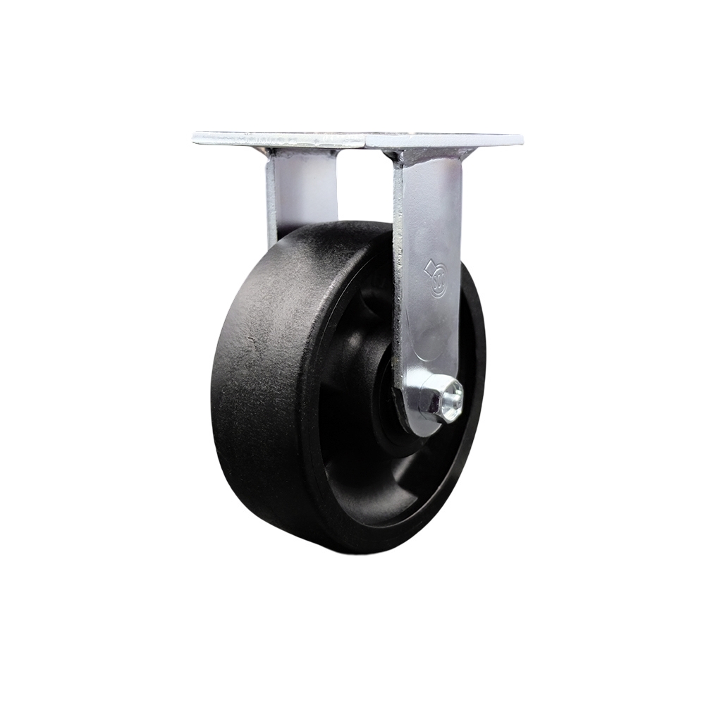 SCC-30R620-GFNB Heavy Duty Rigid Top Plate Caster with 6 in. High Temperature Glass Filled Nylon Wheel & Ball Bearings - 1250 lbs Capacity per Caster