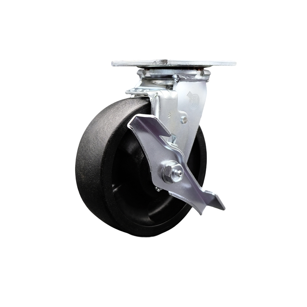 Heavy Duty Swivel Caster - Black - 6 in. Wheel - 1250 lbs Capacity