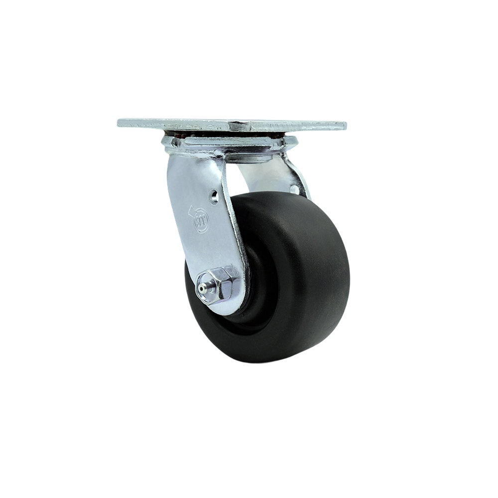 SCC-30CS420-POB Heavy Duty Swivel Top Plate Caster with 4 in. Polyolefin Wheel & Ball Bearings - 500 lbs Capacity per Caster