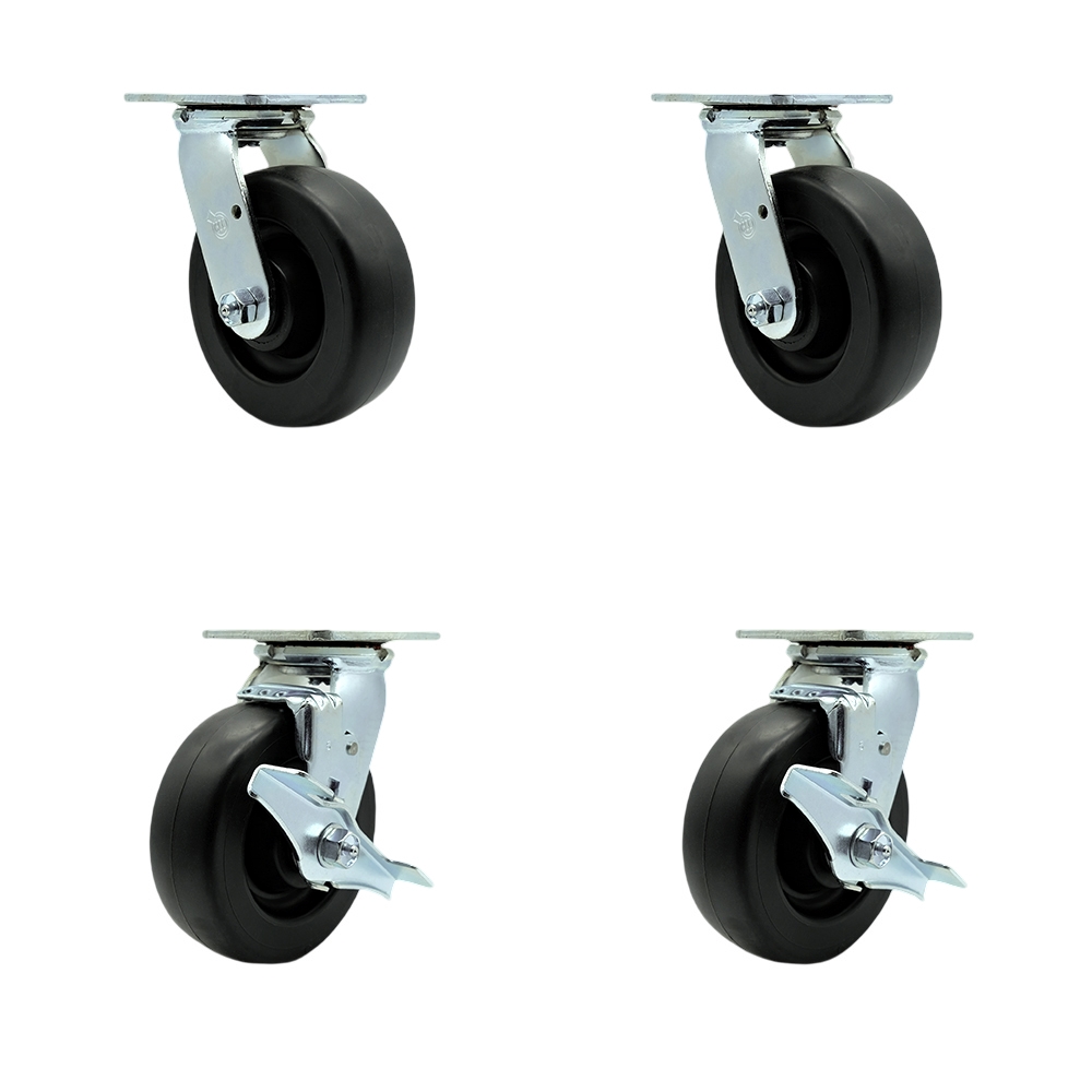 SCC-30CS620-POB-2-TLB-2 Heavy Duty Swivel Caster with 6 in. Polyolefin Wheels & Ball Bearings - 2800 lbs Total Capacity - Set of 4