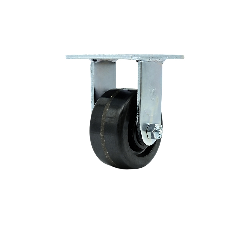Heavy Duty Rigid Caster - Black - 4 in. Wheel - 800 lbs Capacity