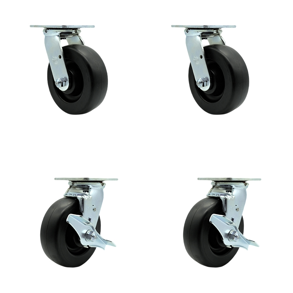 SCC-30CS620-POB-BSL-2-TLB-2 Heavy Duty Swivel Caster with 6 in. Polyolefin Wheels & Ball Bearings - 2800 lbs Total Capacity - Set of 4