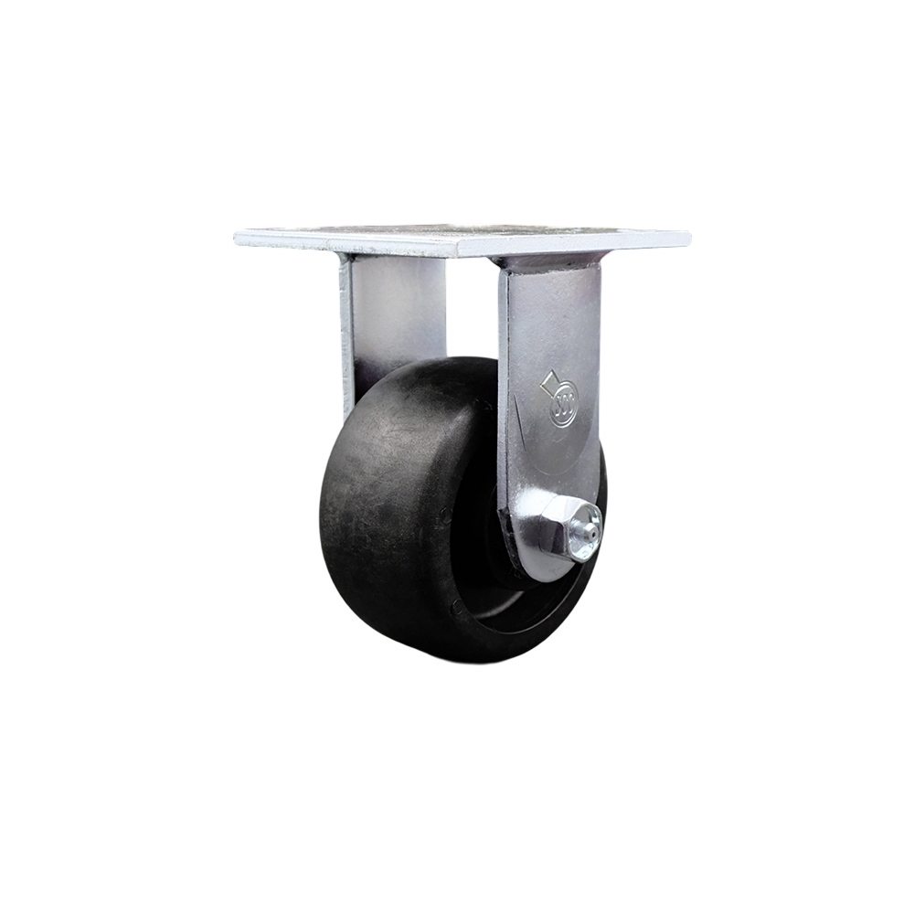 SCC-30R420-GFNB Heavy Duty Rigid Top Plate Caster with 4 in. High Temperature Glass Filled Nylon Wheel & Ball Bearings - 1200 lbs Capacity per Caster