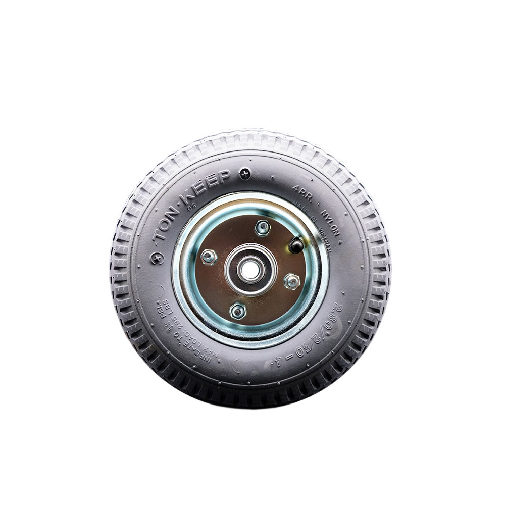 SCC-FPB280-4C-GRAY-BRGKIT 8 x 2.5 in. Gray Pneumatic Wheel with a 3.1875 in. Centered Hub & Ball Bearings - 300 lbs Capacity per Wheel