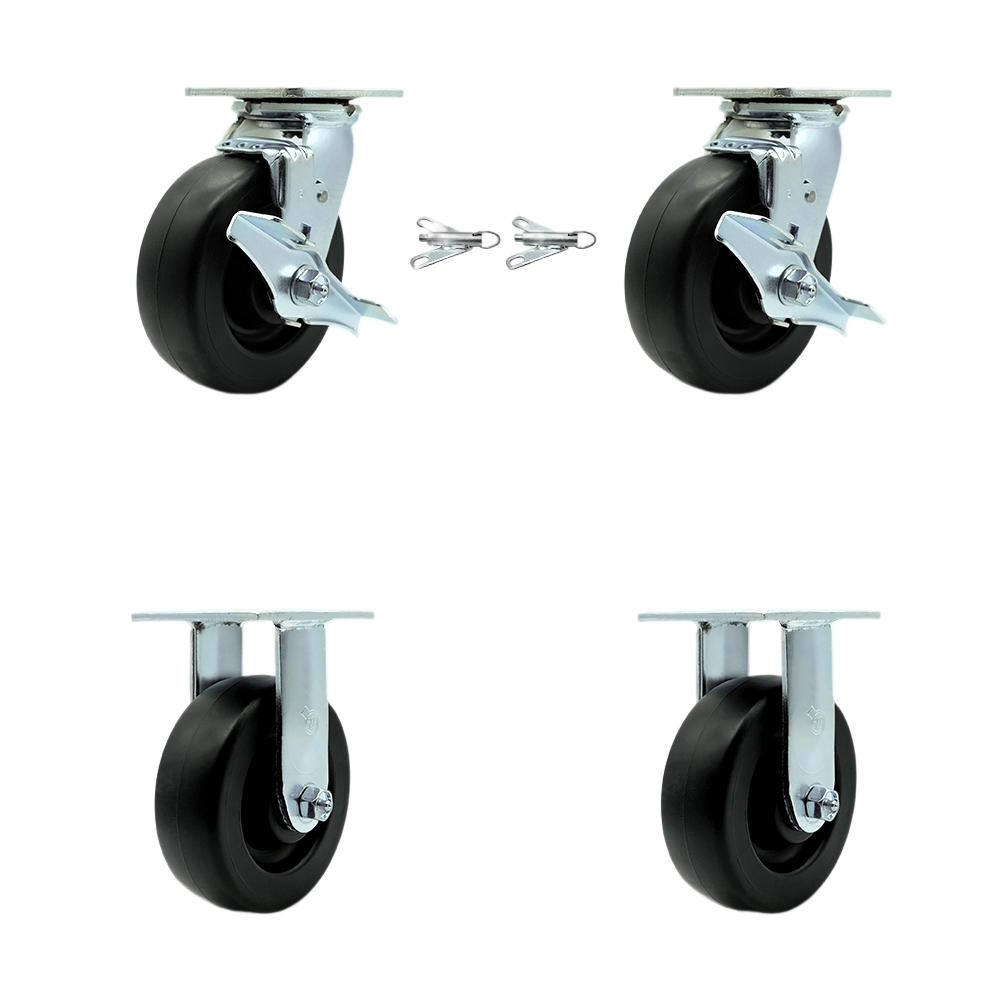 SCC-30CS620-POB-TLB-BSL-2-R-2 Heavy Duty Swivel Caster with 6 in. Polyolefin Wheels & Ball Bearings - 2800 lbs Total Capacity - Set of 4