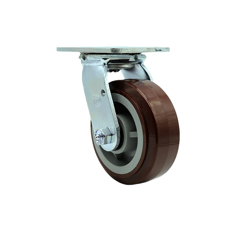 SCC-30CS520-PPUB Heavy Duty Swivel Top Plate Caster with 5 in. Polyurethane Wheel & Ball Bearings - 750 lbs Capacity per Caster