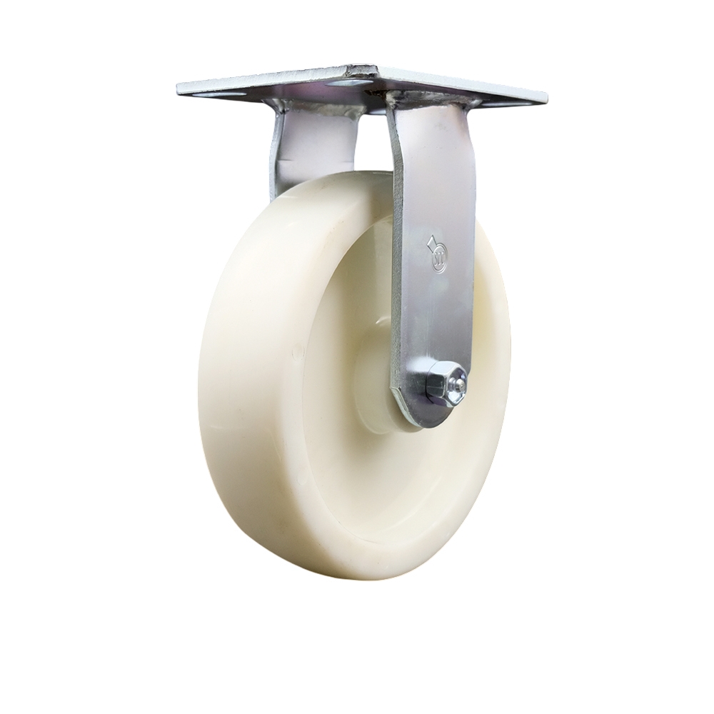 SCC-35R820-NYR Heavy Duty Large Top Plate Nylon Swivel Caster with 8 x 2 in. White Wheel - 1250 lbs Capacity per Caster