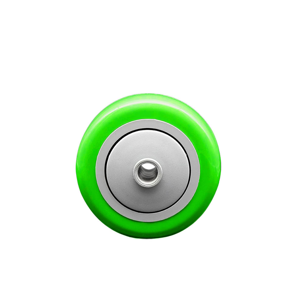 SCC-PPUB3514-GRN 3.5 x 1.25 in. Green Polyurethane on Green Polyolefin Wheel with Precision Ball Bearing - 0.38 in. Bore Non Marking & Non Marring