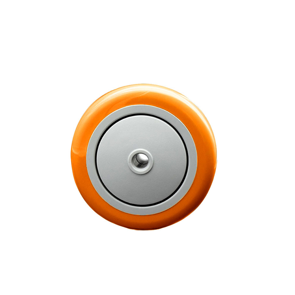 SCC-PPUB414-ORG 4 x 1.25 in. Orange Polyurethane on Polyolefin Wheel with Precision Ball Bearing - 0.38 in. Bore Non Marking & Non Marring