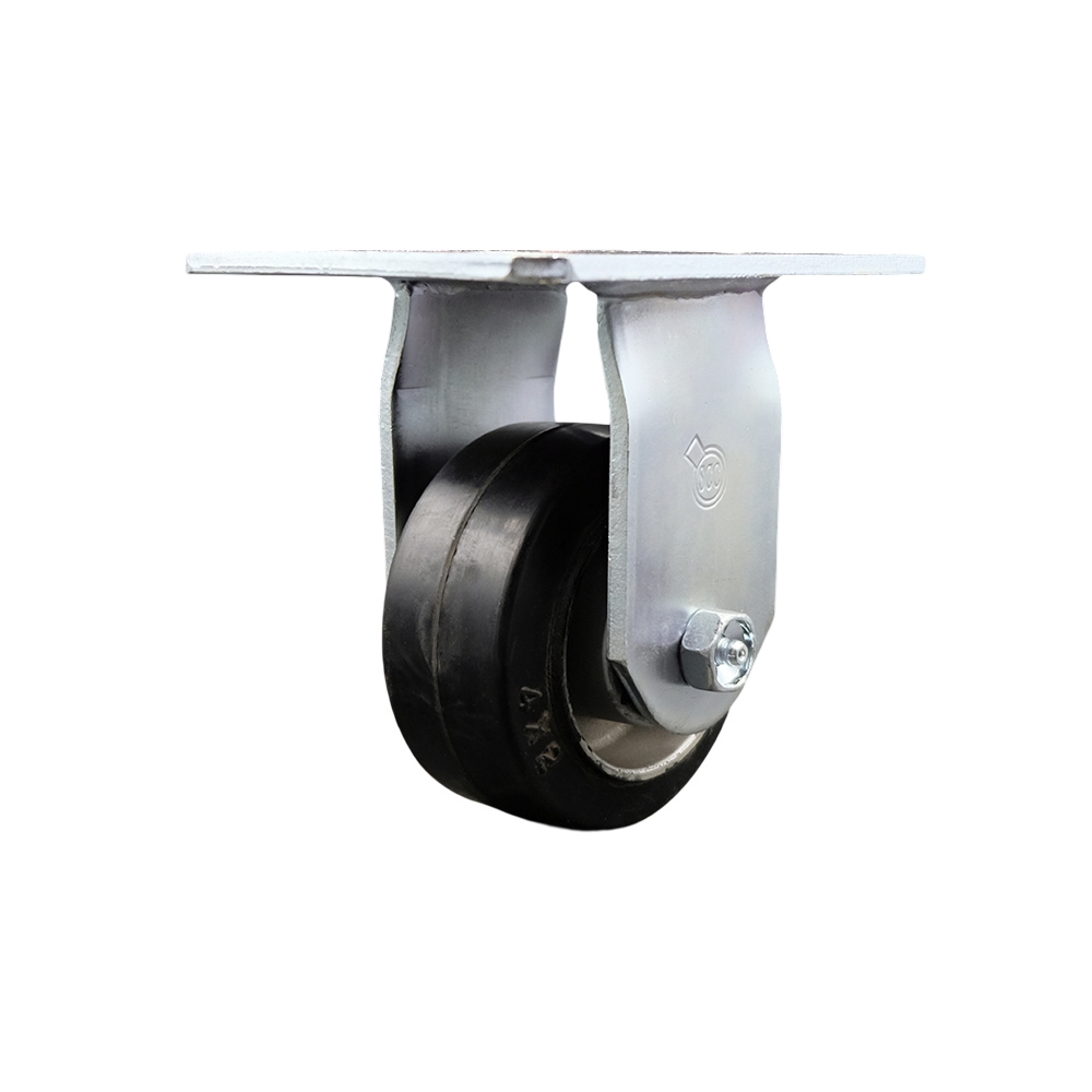 SCC-35R420-RAR Heavy Duty Large Top Plate Rubber on Aluminum Swivel Caster with 4 x 2 in. Black Wheel - 400 lbs Capacity per Caster