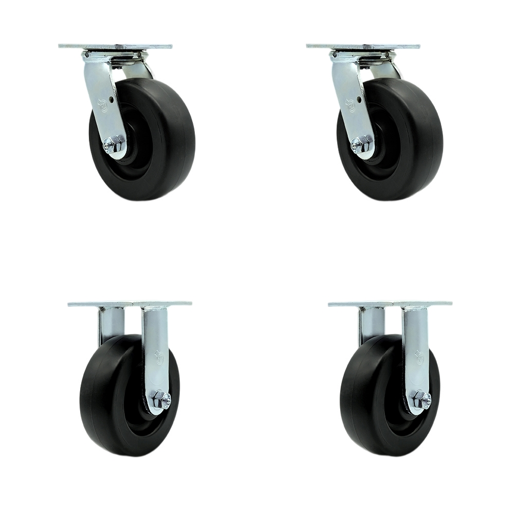 SCC-30CS620-POB-2-R620-2 Heavy Duty Swivel Caster with 6 in. Polyolefin Wheels & Ball Bearings - 2800 lbs Total Capacity - Set of 4