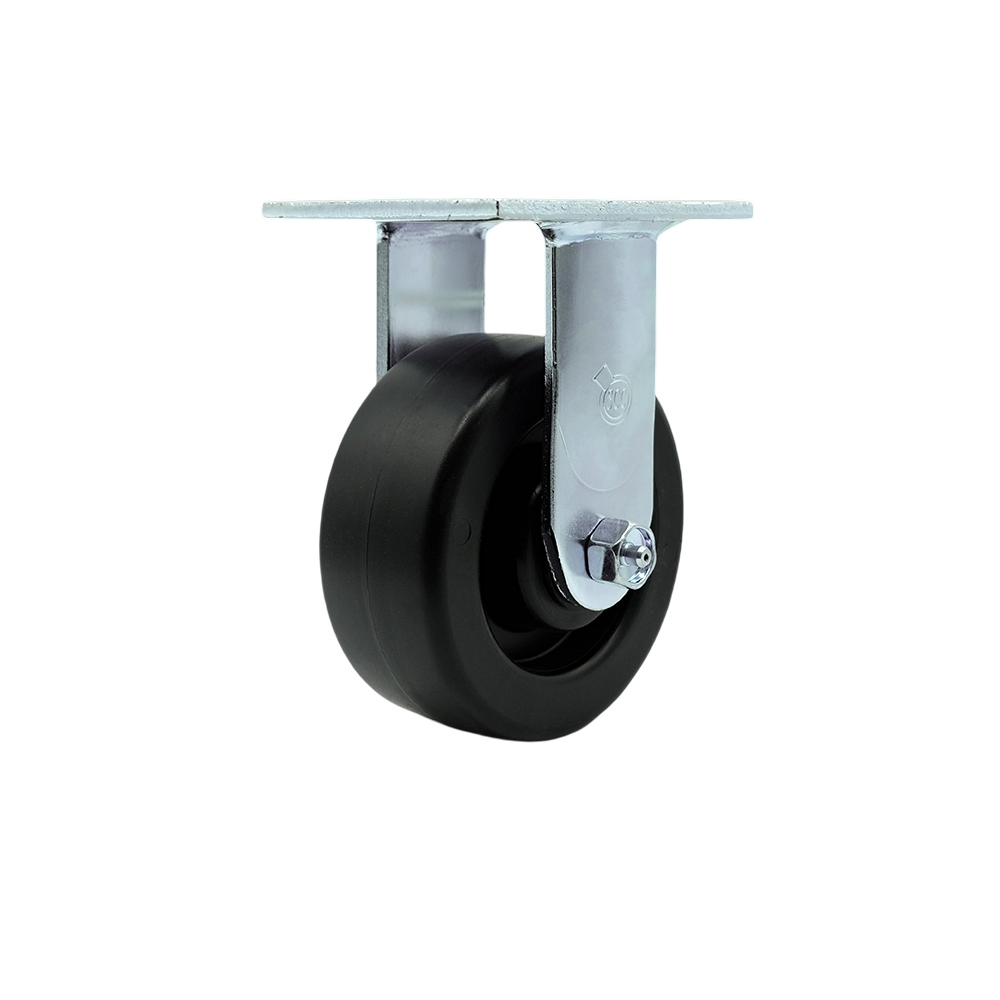 Heavy Duty Rigid Caster - Black - 5 in. Wheel - 650 lbs Capacity