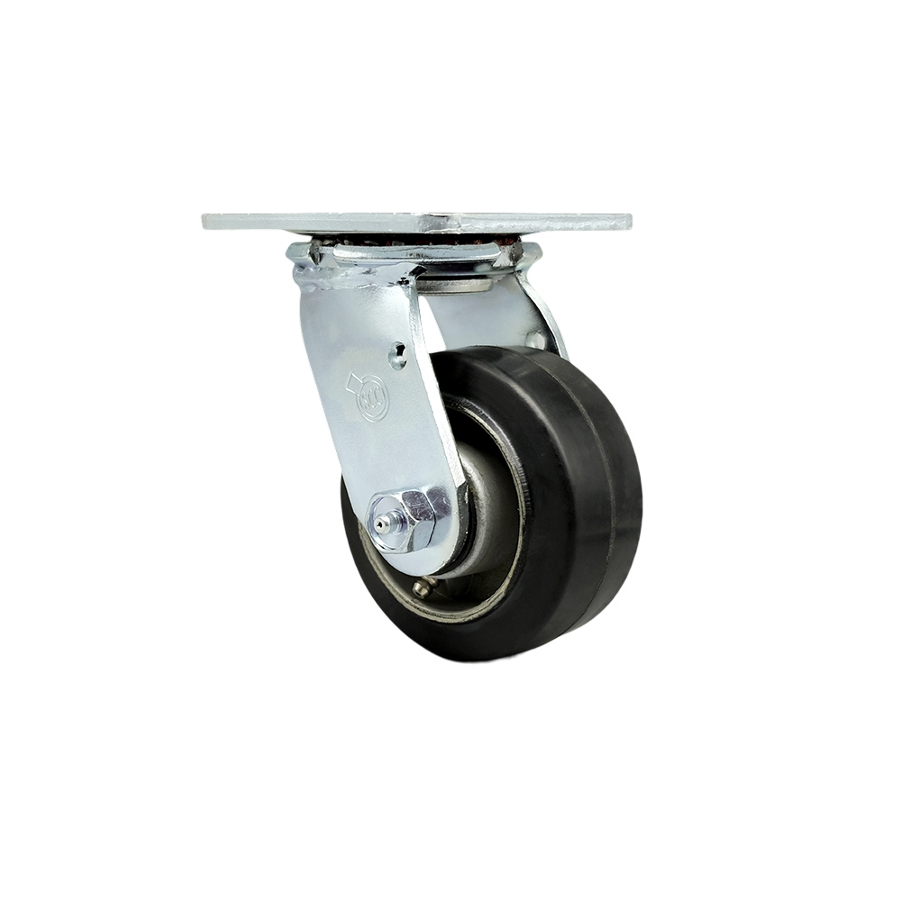 SCC-30CS420-RAB Heavy Duty Swivel Top Plate Caster with 4 in. Rubber on Aluminum Wheel & Ball Bearings - 400 lbs Capacity per Caster