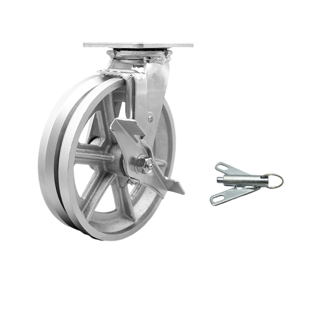 Heavy Duty Swivel Caster - Black - 8 in. - Single Unit - 1250 lbs Capacity