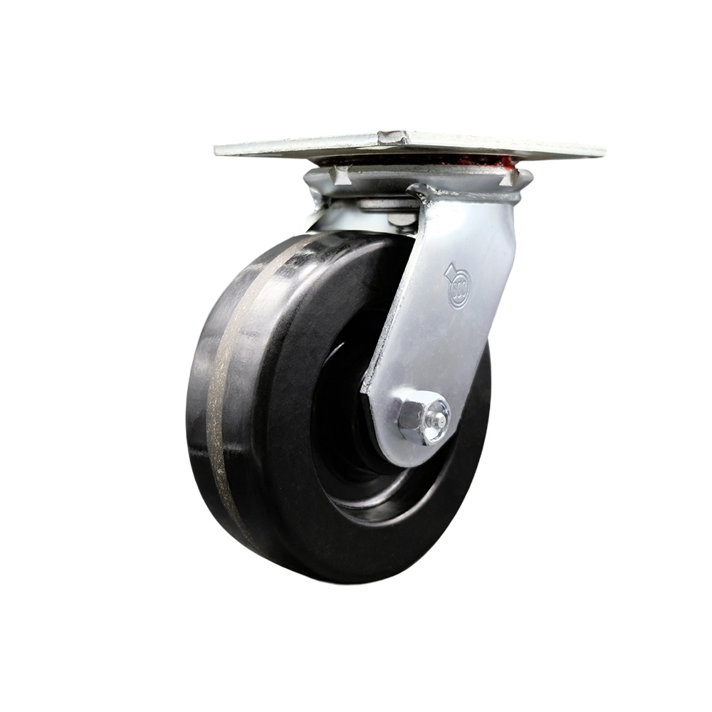 SCC-35S620-PHR Heavy Duty Large Top Plate Phenolic Swivel Caster with 6 x 2 in. Black Wheel - 1200 lbs Capacity per Caster